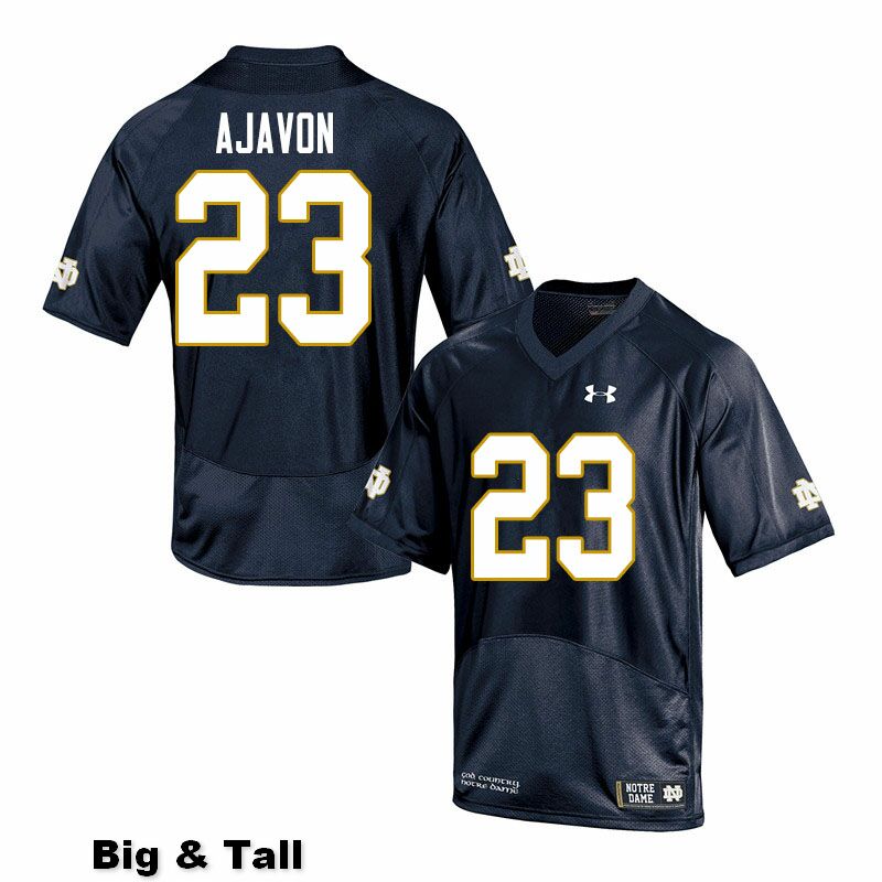 Men's NCAA Notre Dame Fighting Irish #23 Litchfield Ajavon Stitched College Under Armour Authentic Navy Big & Tall Football Jersey RD10J16DV